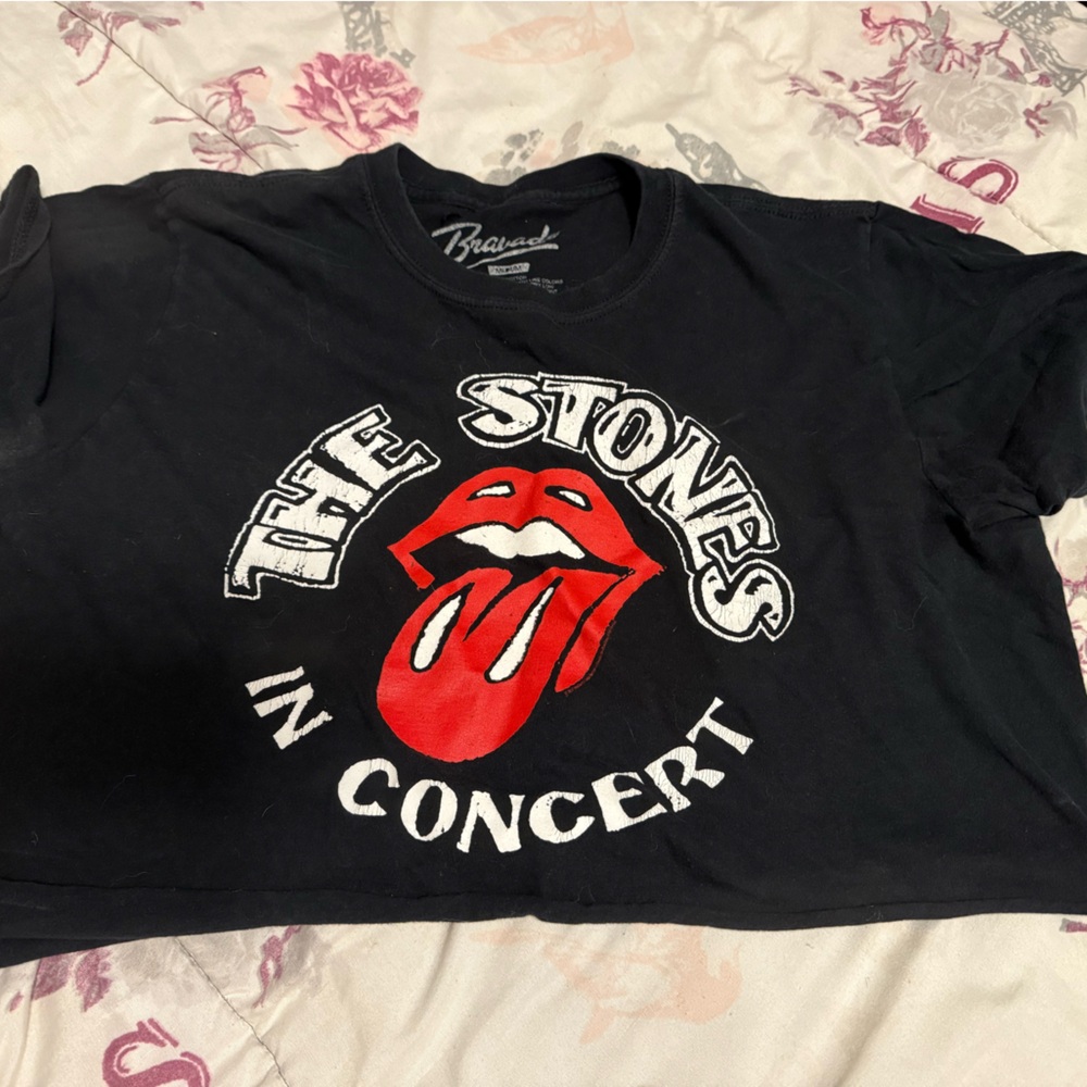 Bravado Black and Red Stones Concert Crop Top